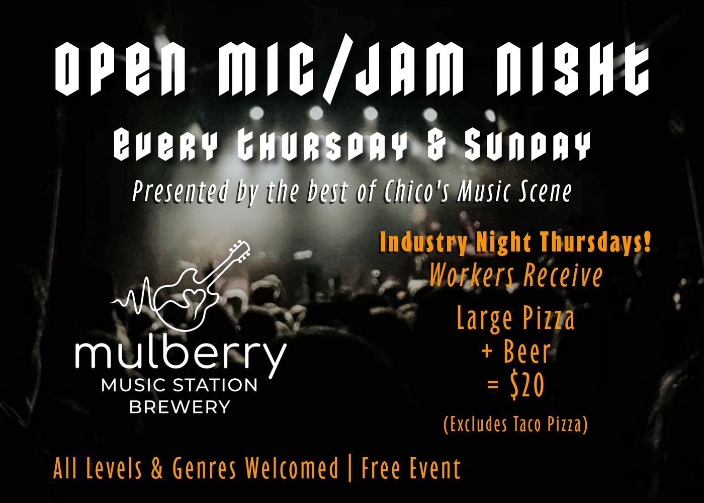 The Performance Jam: Open Mic & Musician Showcase at Mulberry