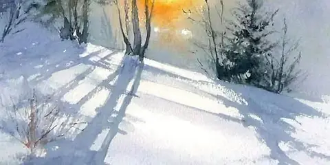 Tuesday watercolor - Sunrise scene - 12pm November 3rd - 1459 Humboldt Rd, Chico